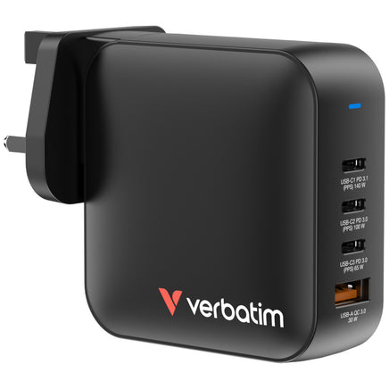 Verbatim 140W 四口 GaN 氮化鎵快充充電器