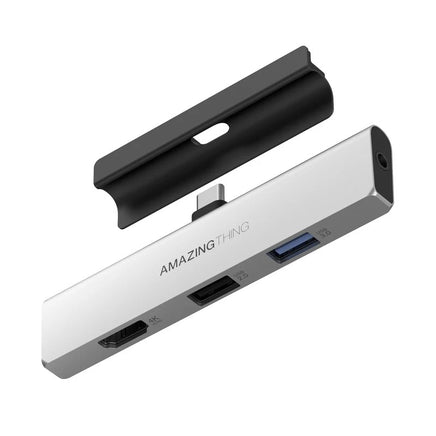 AMAZINGTHING THUNDER PRO 5合1 USB-C Gigabit LAN 集線器 支援 4K HDMI 影音輸出 1000Mbps RJ45 有線網絡接口 100W PD 快充與 USB 3.0 高速資料傳輸 輕巧鋁合金散熱外殼 適用 MacBook Pro iPad Air iPhone 17 16 系列及 Type-C 筆電 香港實體店