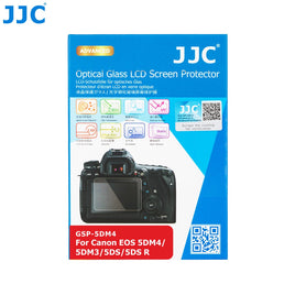 JJC GSP-5DM4 相機鋼化玻璃螢幕保護貼 專為 Canon EOS 5D Mark IV 5D Mark III 5DS 5DSR 專業全片幅單眼相機主螢幕與機頂 LCD 螢幕設計 採用 0.3mm 超薄 9H 超高硬度光學鋼化玻璃 具備 95% 高透光率防刮防爆與抗指紋疏油塗層 靜電吸附無氣泡自動貼合 2.5D 弧邊設計觸控靈敏順滑 不影響螢幕色彩還原 隨附機頂小螢幕保護膜與清潔工具包 為佳能相機提供全方位防護 香港實體店