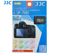 JJC GSP-70D 相機鋼化玻璃螢幕保護貼 專為 Canon EOS 70D 80D 90D 中階單眼相機主螢幕與機頂 LCD 螢幕設計 採用 0.3mm 超薄 9H 超高硬度光學鋼化玻璃 具備 95% 高透光率防刮防爆與抗指紋疏油塗層 靜電吸附無氣泡自動貼合 2.5D 弧邊設計觸控靈敏順滑 不影響側翻式多角度翻轉螢幕反折合閉與色彩還原 隨附機頂小螢幕保護膜與清潔工具包 為佳能相機提供全方位防護 香港實體店