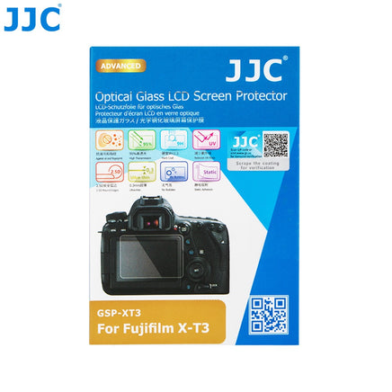 JJC GSP-XT3 相機鋼化玻璃螢幕保護貼 專為 Fujifilm X-T3 X-T2 X-T1 微單眼相機螢幕設計 採用 0.3mm 超薄 9H 超高硬度光學鋼化玻璃 具備 95% 高透光率防刮防爆與抗指紋疏油塗層 靜電吸附無氣泡自動貼合 2.5D 弧邊設計觸控靈敏順滑 不影響三向翻折螢幕與色彩還原 隨附清潔拭鏡布與除塵配件包 為富士相機螢幕提供全方位防護 香港實體店