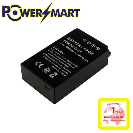 Powersmart Nikon EN-EL20 代用鋰電池 7.4V 800mAh 適用尼康數位相機