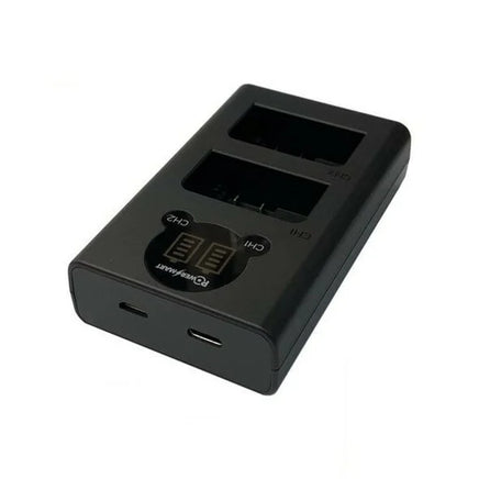 Powersmart Nikon EN-EL9 雙位 LCD 螢幕 USB Type-C 快速充電器，適用於相機電池。