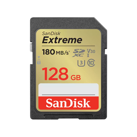 SanDisk Extreme 128GB V30 SDXC UHS-I 記憶卡，支援 4K UHD 錄影與高速傳輸，攝影愛好者日常記錄首選，香港行貨