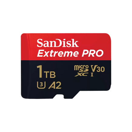 SanDisk Extreme PRO 1TB MicroSDXC 記憶卡（含 SD 轉接卡），極致容量與高效讀寫支援 4K/8K 攝影
