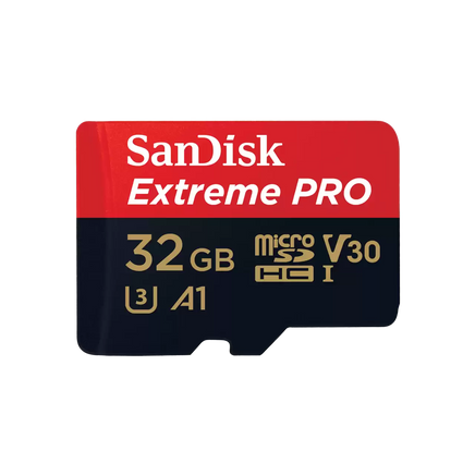 SanDisk Extreme PRO 32GB MicroSDHC 記憶卡（含 SD 轉接卡），提供手機與數位相機高效能儲存擴充