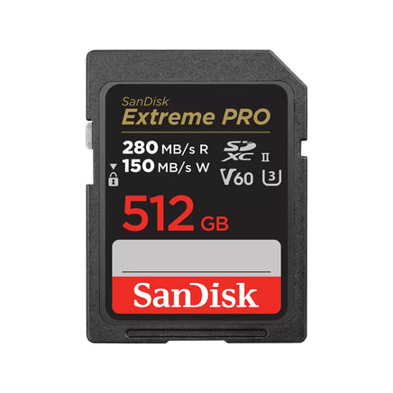 SanDisk Extreme PRO 512GB V60 SDXC UHS-II 記憶卡，專業級高速錄影與大容量儲存，適用於 6K 攝影，香港行貨
