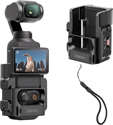 Ulanzi PK-06 拓展轉接件 C014 專為 DJI Osmo Pocket 3 設計 緊密貼合機身保護 雙側具備冷靴座與 1/4 螺絲孔 可擴充補光燈 麥克風與三腳架 底部相容運動相機三叉快拆介面 輕巧耐用 不遮擋螢幕旋轉與按鍵操作 適用 Pocket 3 Vlog 攝影配件 香港實體店