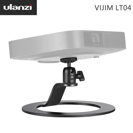Ulanzi VIJIM LT04 微型投影機桌面支架 萬向金屬雲台 360 度旋轉與俯仰角度自由調節 標準 1/4 吋螺絲接口 圓形加厚金屬底座穩固防傾倒 防滑矽膠墊保護桌面 適用微型投影機 數碼相機 攝影燈與家用影音設備 香港實體店